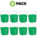 Alpine Industries 3 Qt. Green Cleaning Pail Bucket, PK8 ALP486-3-GRN-8pk